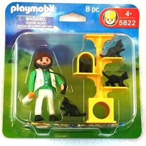 Playmobil 5822 Veterinarian Cats 8 Piece New in Pkg 4 Yrs+